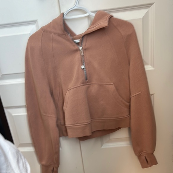 Pink Long Sleeve Cropped Hoodie lululemon scuba - Picture 3 of 5